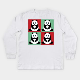 PANDA PAWS HEART 4 Kids Long Sleeve T-Shirt